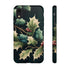 Dark Green Festive Holly in Watercolor - Impact Resistant Phone Case iPhone XR Glossy